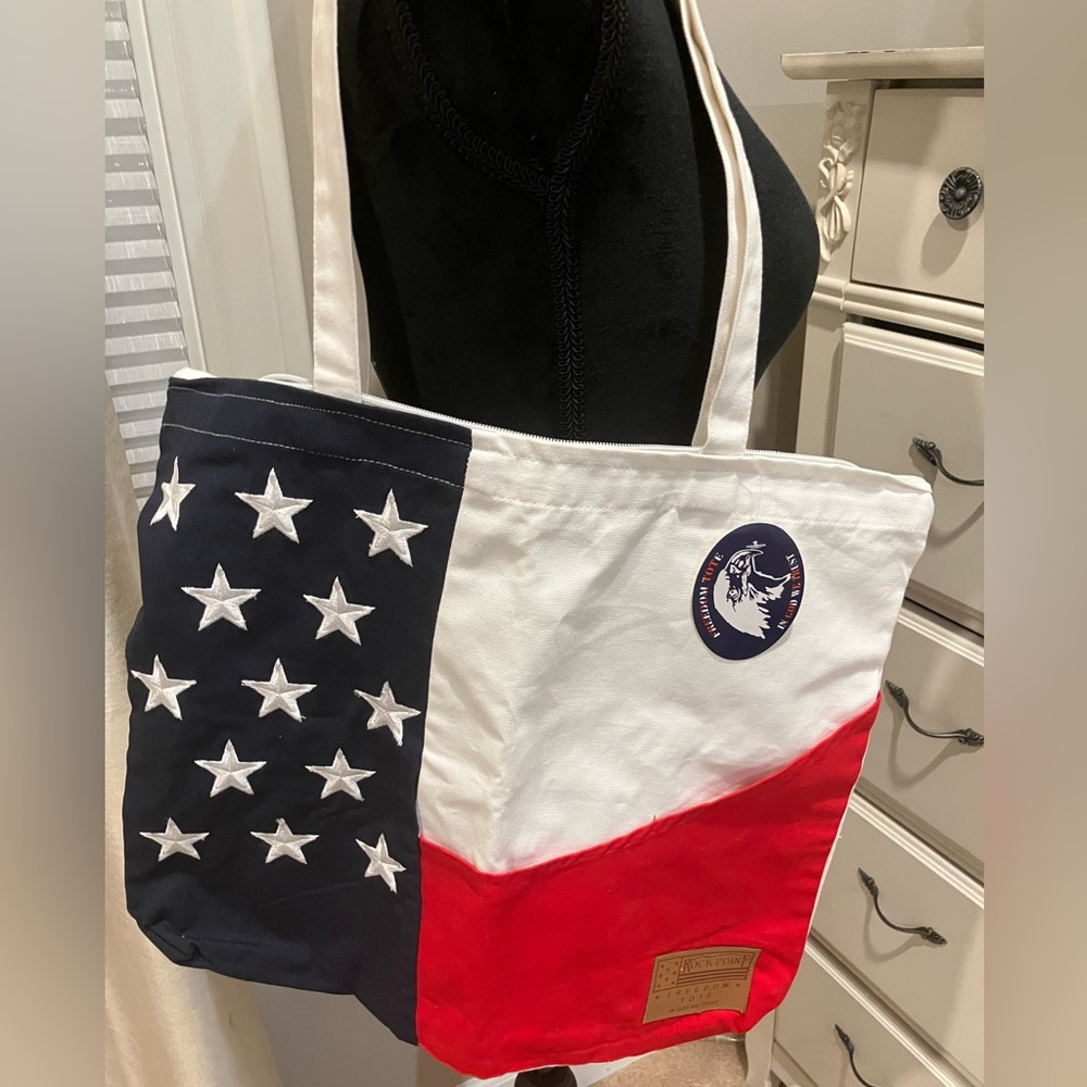 Patriotic Tote Bag with Stars and Stripes